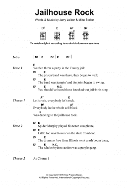 page one of Jailhouse Rock (Piano, Vocal & Guitar Chords)