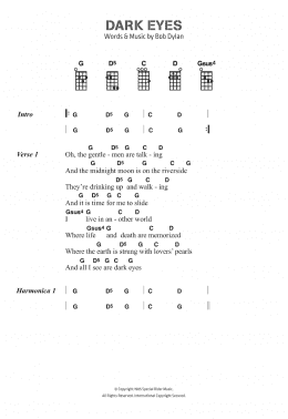 page one of Dark Eyes (Piano, Vocal & Guitar Chords)