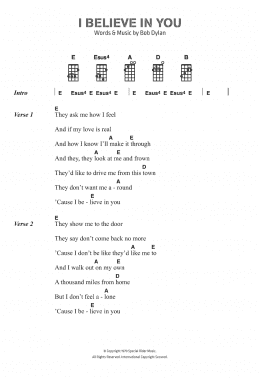 page one of I Believe In You (Piano, Vocal & Guitar Chords)