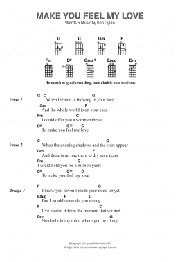 page one of Make You Feel My Love (Ukulele Chords/Lyrics)