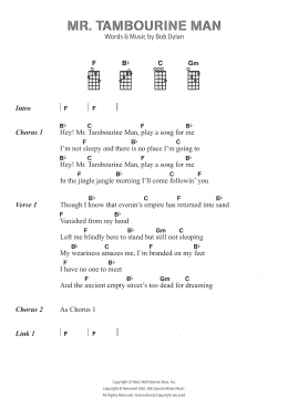 page one of Mr. Tambourine Man (Ukulele Chords/Lyrics)