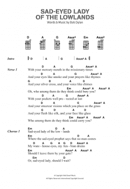 page one of Sad-Eyed Lady Of The Lowlands (Piano, Vocal & Guitar Chords)