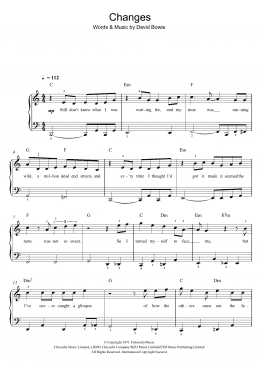 page one of Changes (Piano, Vocal & Guitar Chords)