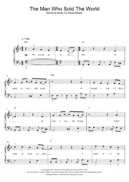 page one of The Man Who Sold The World (Piano, Vocal & Guitar Chords)