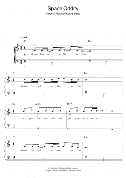 page one of Space Oddity (Easy Piano)