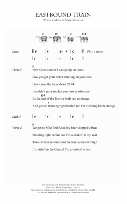 page one of Eastbound Train (Guitar Chords/Lyrics)