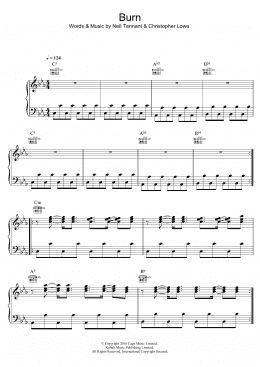 page one of Burn (Piano, Vocal & Guitar Chords)