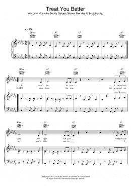 page one of Treat You Better (Piano, Vocal & Guitar Chords)