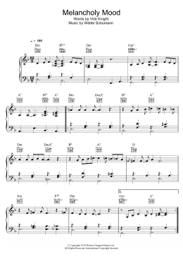 page one of Melancholy Mood (Piano, Vocal & Guitar Chords)