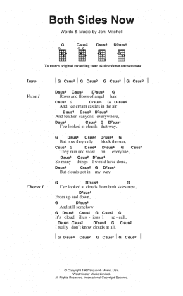 page one of Both Sides Now (Ukulele Chords/Lyrics)