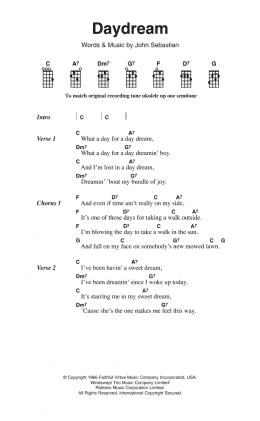 page one of Daydream (Ukulele Chords/Lyrics)