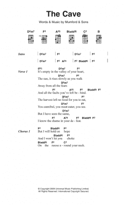 page one of The Cave (Ukulele Chords/Lyrics)