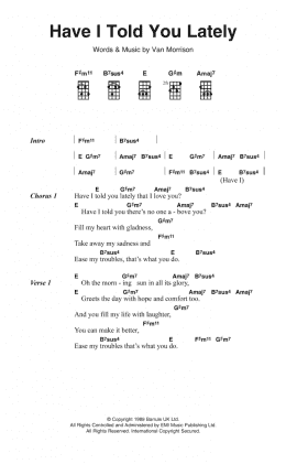 page one of Have I Told You Lately (Ukulele Chords/Lyrics)