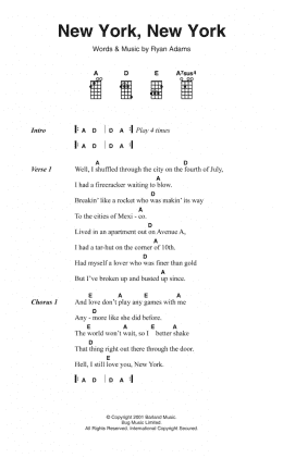 page one of New York, New York (Piano, Vocal & Guitar Chords)