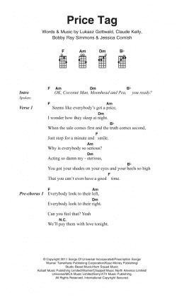 page one of Price Tag (Piano, Vocal & Guitar Chords)