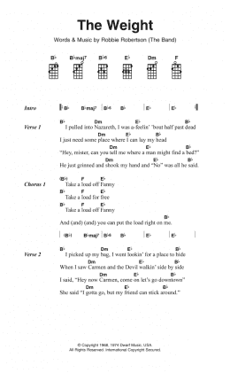 page one of The Weight (Piano, Vocal & Guitar Chords)