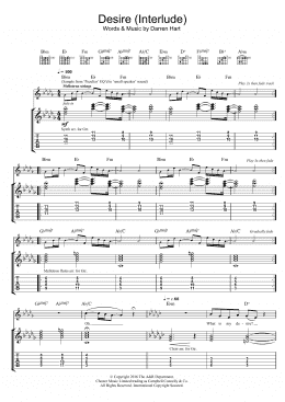 page one of Desire (Guitar Tab)