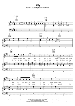 page one of Billy (Piano, Vocal & Guitar Chords)