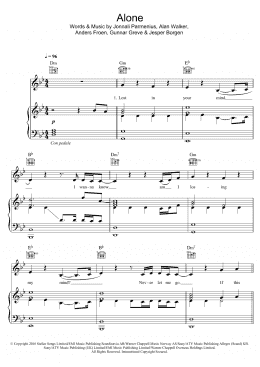 page one of Alone (Piano, Vocal & Guitar Chords)