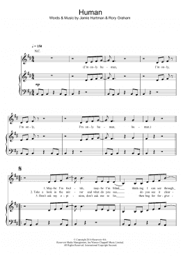 page one of Human (Piano, Vocal & Guitar Chords)