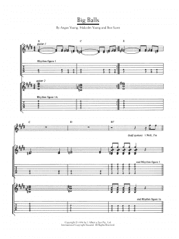 page one of Big Balls (Guitar Tab)