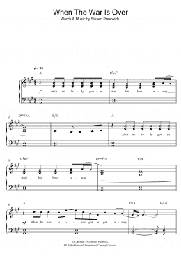 page one of When The War Is Over (Easy Piano)