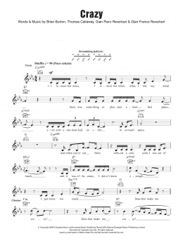 page one of Crazy (Lead Sheet / Fake Book)