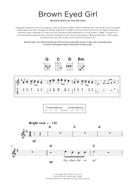 page one of Brown Eyed Girl (Ukulele)