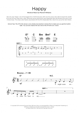 page one of Happy (Ukulele)