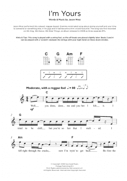 page one of I'm Yours (Ukulele)