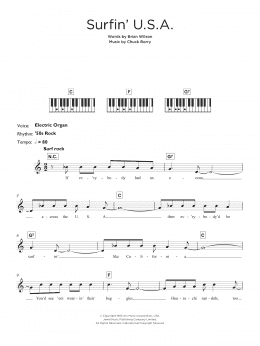 page one of Surfin' U.S.A. (Keyboard (Abridged))