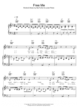 page one of Free Me (Piano, Vocal & Guitar Chords)