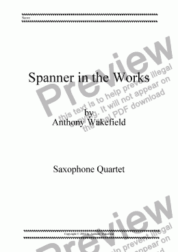 page one of Spanner in the Works (for Saxophone Quartet)
