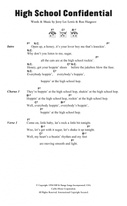 page one of High School Confidential (Guitar Chords/Lyrics)