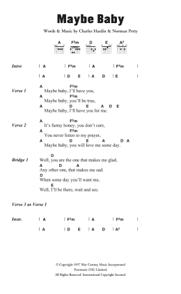 page one of Maybe Baby (Guitar Chords/Lyrics)