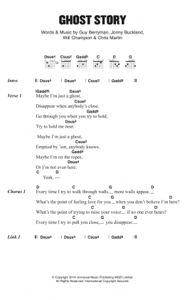 page one of Ghost Story (Guitar Chords/Lyrics)