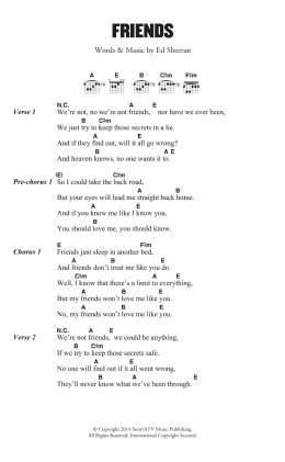 page one of Friends (Guitar Chords/Lyrics)