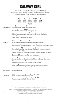 page one of Galway Girl (Guitar Chords/Lyrics)