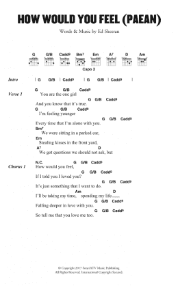 page one of How Would You Feel (Paean) (Guitar Chords/Lyrics)