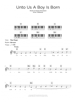 page one of Unto Us A Boy Is Born (Keyboard (Abridged))