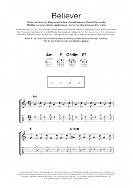 page one of Believer (Ukulele)