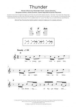 page one of Thunder (Ukulele)