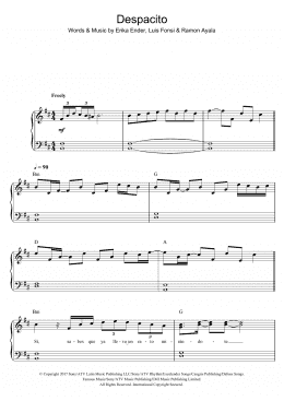 page one of Despacito (Easy Piano)