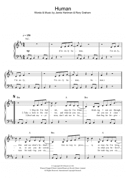 page one of Human (Easy Piano)