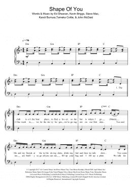 page one of Shape Of You (Easy Piano)