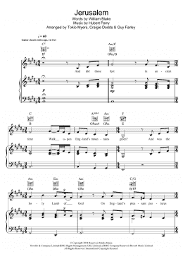 page one of Jerusalem (Piano, Vocal & Guitar Chords)