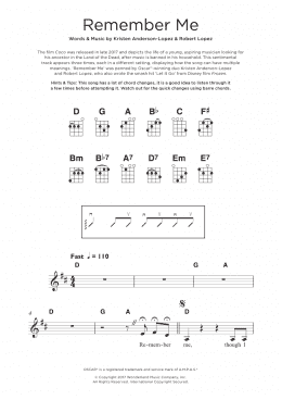 page one of Remember Me (Ernesto de la Cruz) (from Coco) (Ukulele)