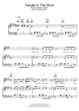 page one of Candle In The Wind (Piano, Vocal & Guitar Chords)