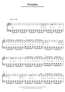 page one of Paradise (Beginner Piano (Abridged))