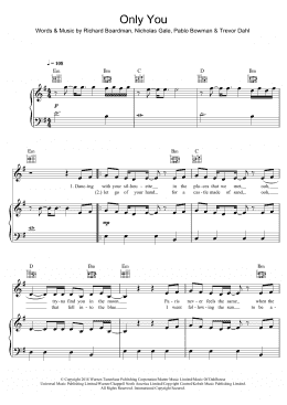 page one of Only You (Piano, Vocal & Guitar Chords)